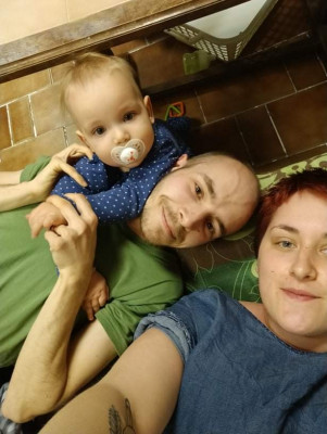 Zde inteligentní foto s rodinou