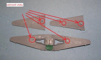 tyhle vtoky vám budou bránit sestavení křídla..a je potřeba i ztenčit odkotovku a pohrát si s lícováním křídlo/trup